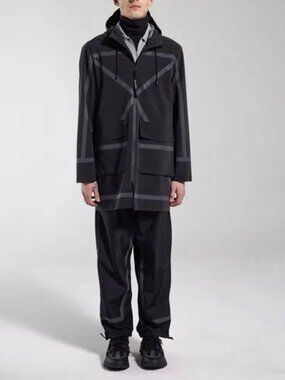 BRAND NEW Stutterheim Stockholm Tape Matte Raincoat In Black in Medium